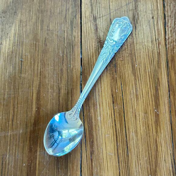 Vintage Japan Nickel Silver Demitasse Flatware Spoon 4.25" - Picture 10 of 11